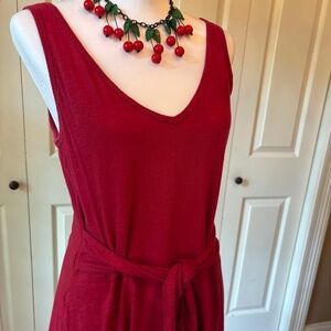 LOFT Red Sleeveless Dress